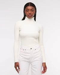 LuxeLoft Slim Ribbed Turtleneck Top
