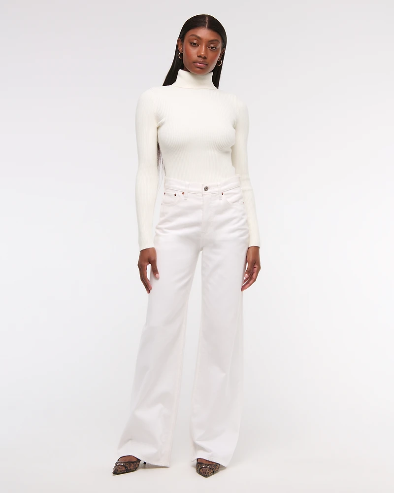 LuxeLoft Slim Ribbed Turtleneck Top