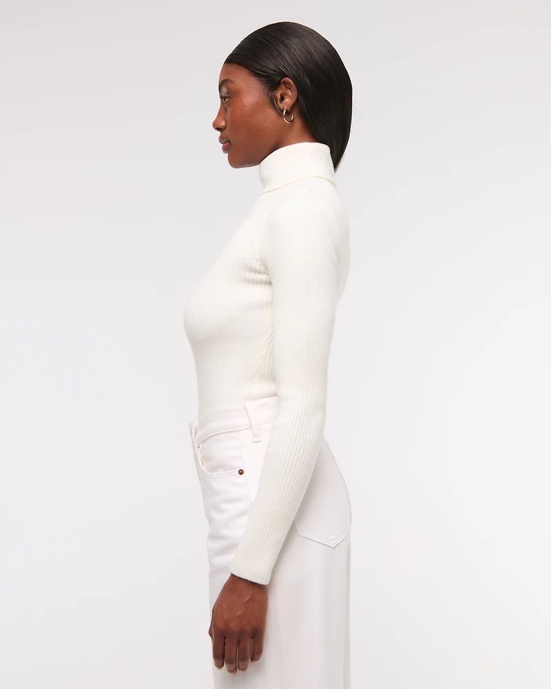 LuxeLoft Slim Ribbed Turtleneck Top