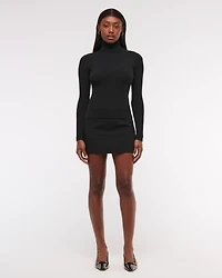 LuxeLoft Lurex Slim Ribbed Turtleneck Top