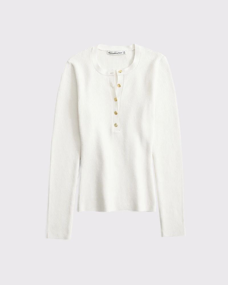 Slim Henley Sweater Top
