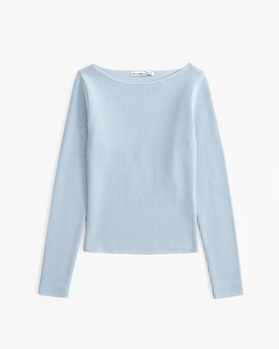 Long-Sleeve Ottoman Slash Top