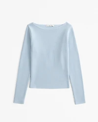 Long-Sleeve Ottoman Slash Top