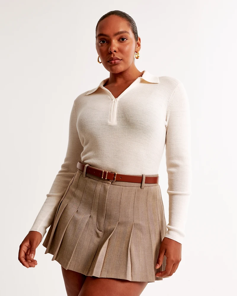 Merino Wool Half-Zip Polo