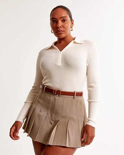 Merino Wool Half-Zip Polo