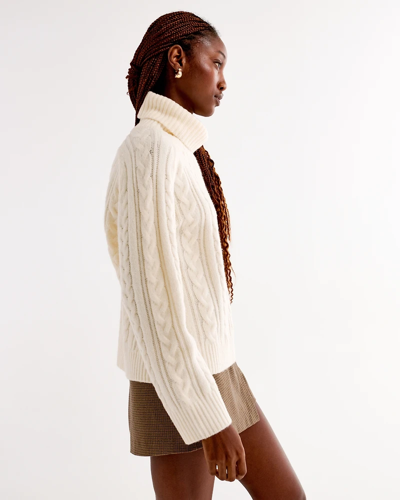 Cable Knit Turtleneck Sweater