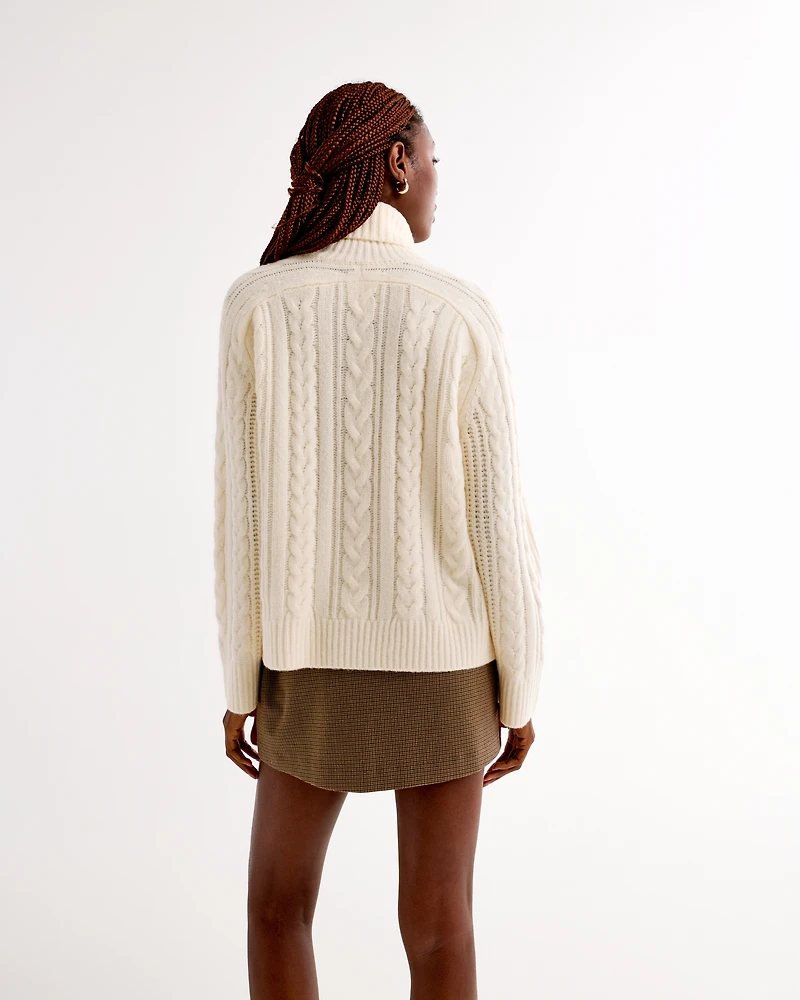 Cable Knit Turtleneck Sweater
