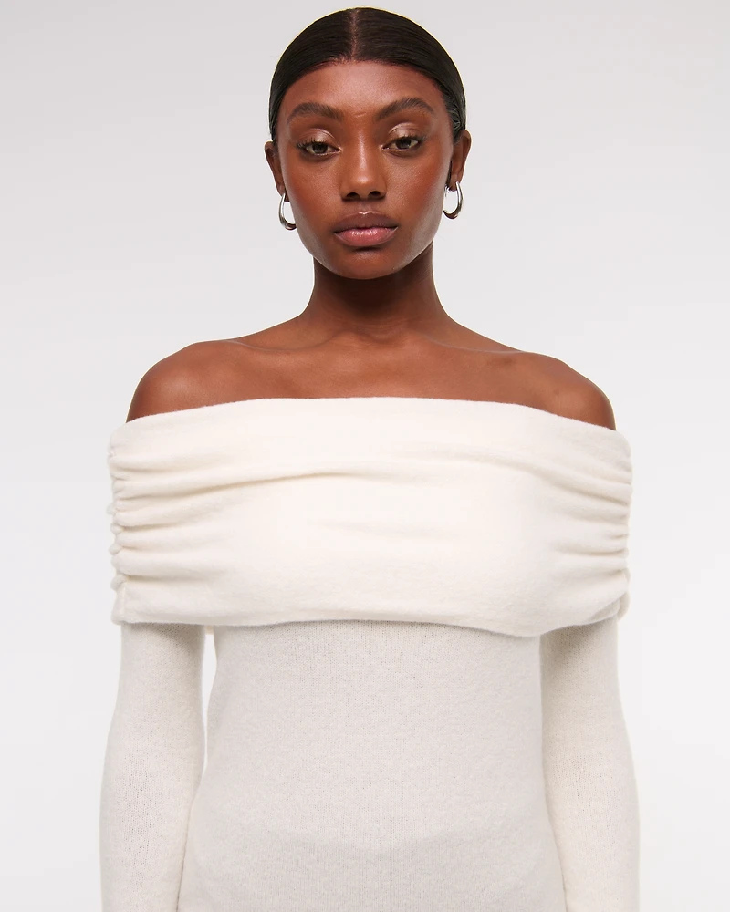 Foldover Off-The-Shoulder Sweater