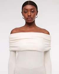 Foldover Off-The-Shoulder Sweater