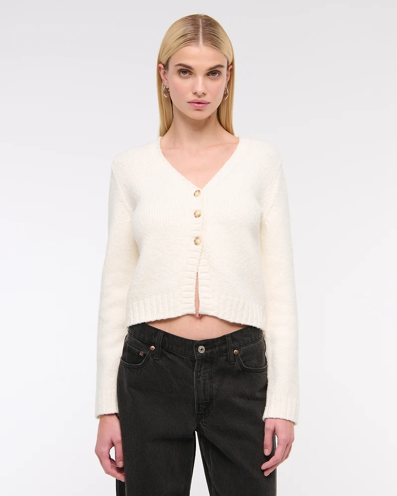 Textural Y-Neck Cardigan