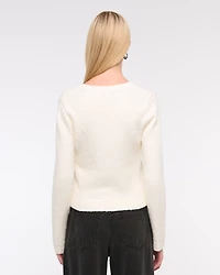 Textural Y-Neck Cardigan