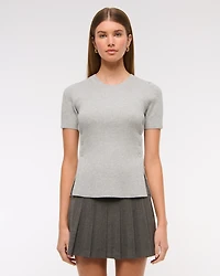 LuxeLoft Side-Button Sweater Tee