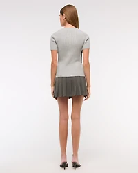 LuxeLoft Side-Button Sweater Tee