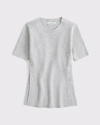 LuxeLoft Side-Button Sweater Tee