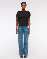 LuxeLoft Side-Button Sweater Tee
