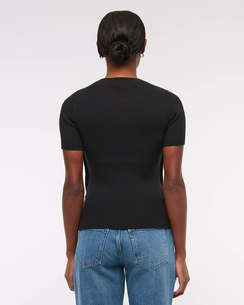 LuxeLoft Side-Button Sweater Tee