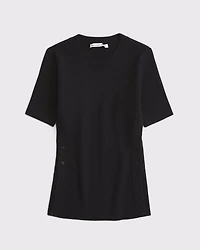 LuxeLoft Side-Button Sweater Tee