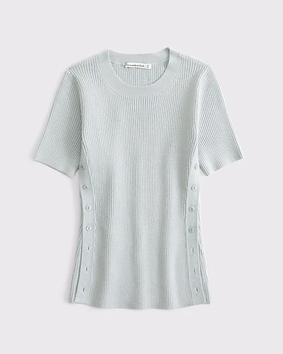LuxeLoft Side-Button Sweater Tee