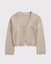 Textural 1-Button Cardigan