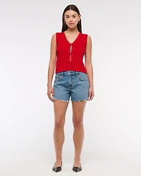 Tie-Front V-Neck Sweater Vest