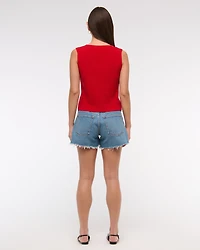 Tie-Front V-Neck Sweater Vest