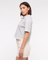 LuxeLoft Short-Sleeve Sweater Polo