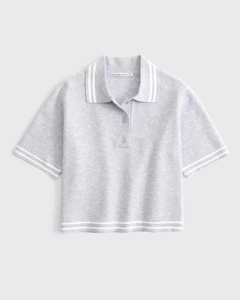 LuxeLoft Short-Sleeve Sweater Polo