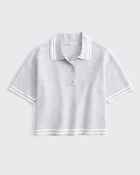 LuxeLoft Short-Sleeve Sweater Polo