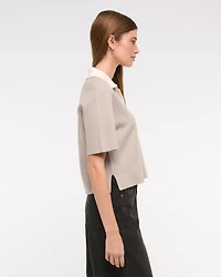 LuxeLoft Short-Sleeve Sweater Polo