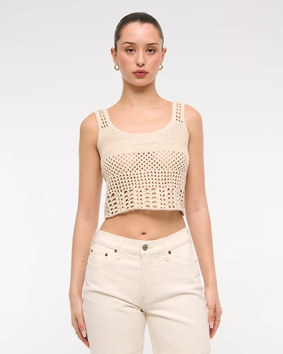 Open-Stitch Lurex Sweater Tank