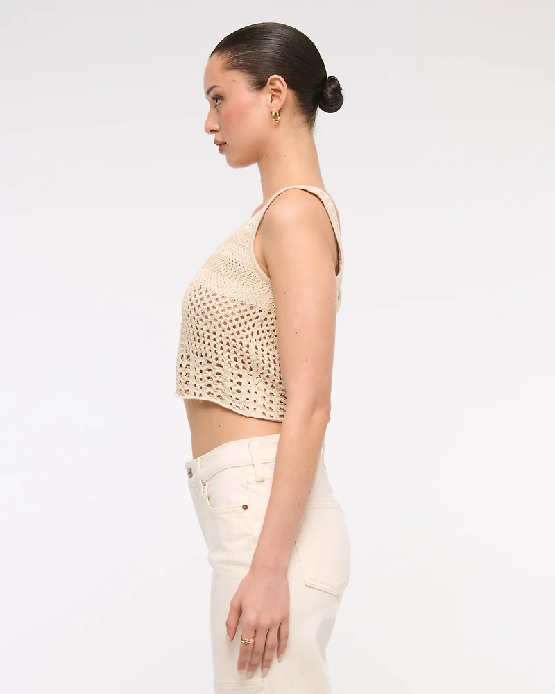 Open-Stitch Lurex Sweater Tank