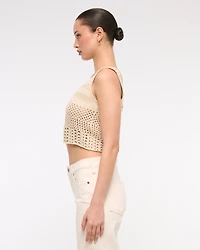 Open-Stitch Lurex Sweater Tank