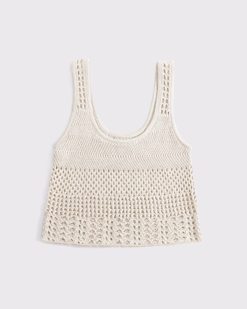 Open-Stitch Lurex Sweater Tank