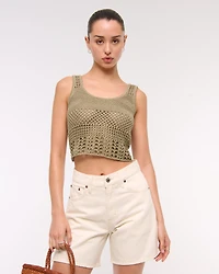 Open-Stitch Lurex Sweater Tank