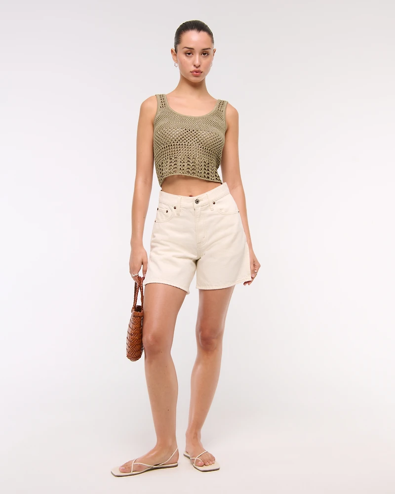 Open-Stitch Lurex Sweater Tank