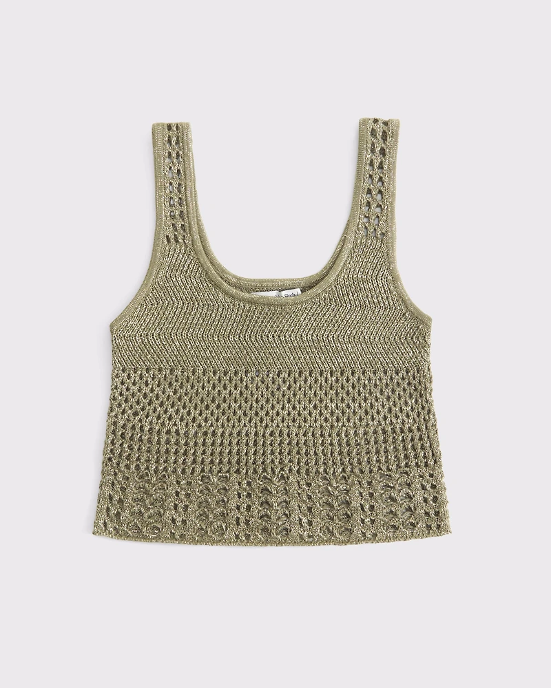 Open-Stitch Lurex Sweater Tank
