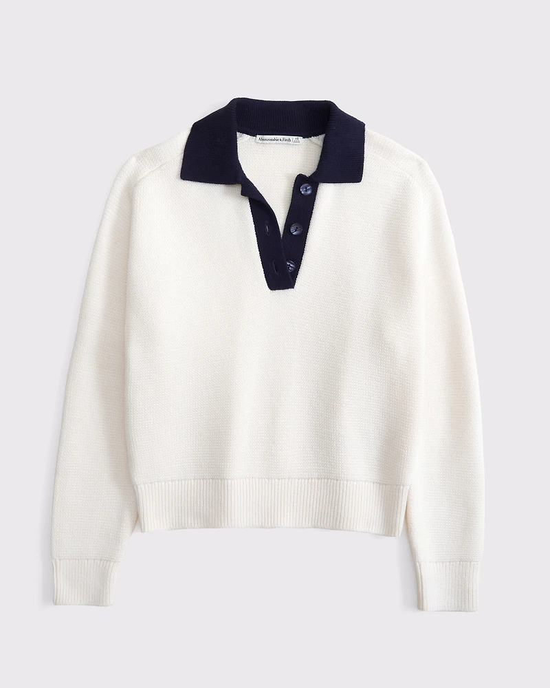 Easy Long-Sleeve Sweater Polo