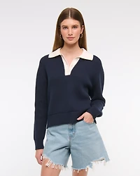 Easy Long-Sleeve Sweater Polo