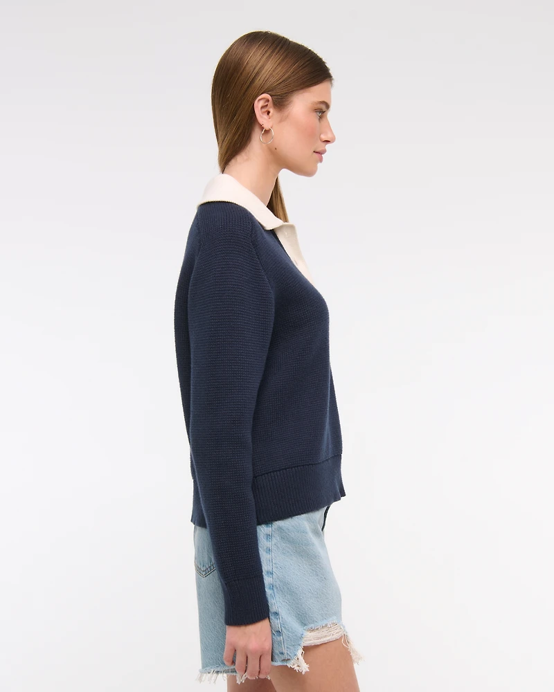 Easy Long-Sleeve Sweater Polo
