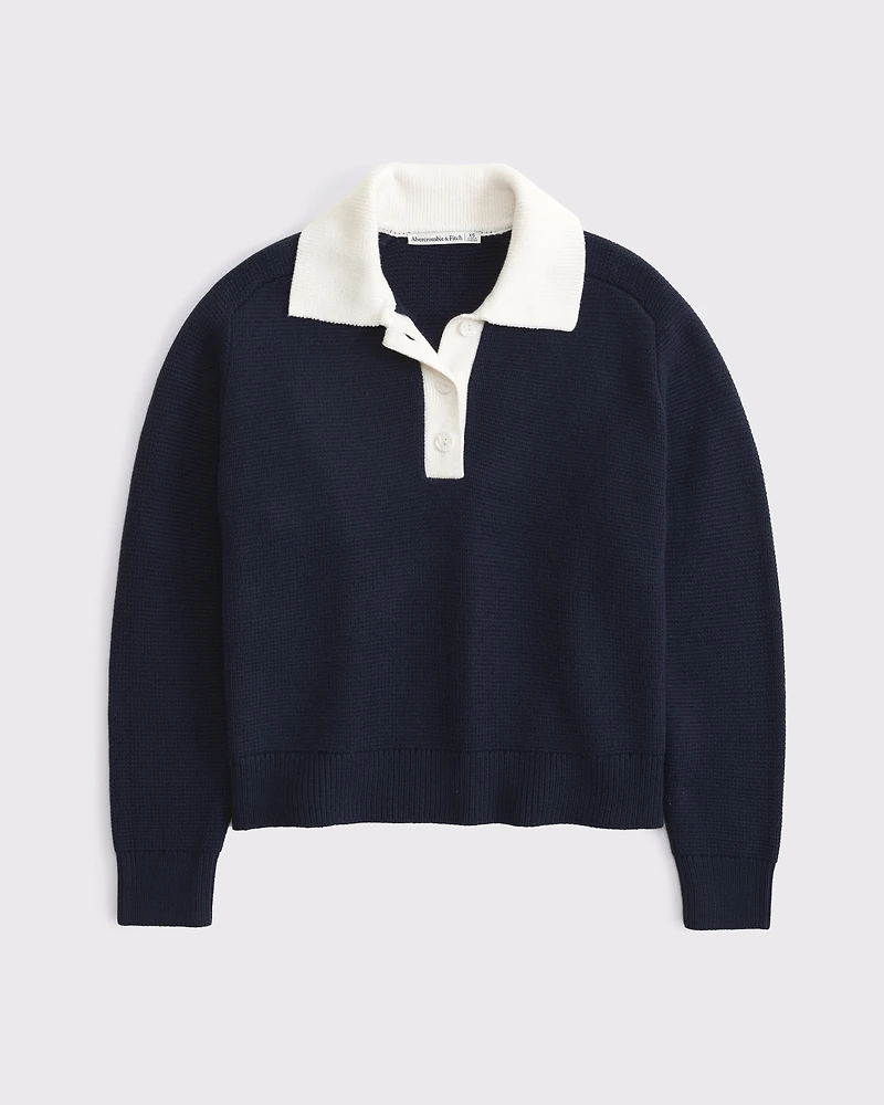 Easy Long-Sleeve Sweater Polo