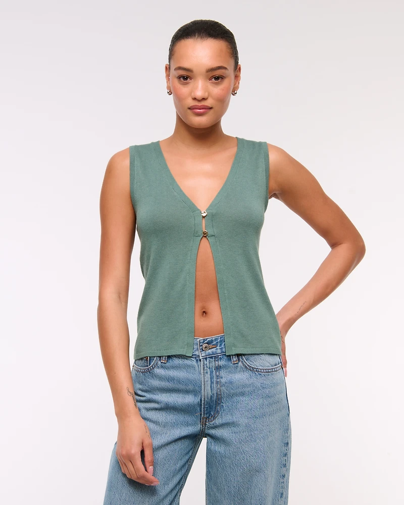 V-Neck Cutaway Sweater Vest