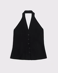 Ribbed Halter Sweater Vest