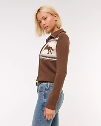 Double Zipper Western Cardigan