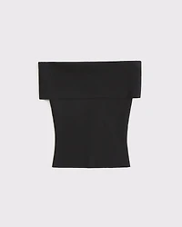 Foldover Off-The-Shoulder Sweater Top