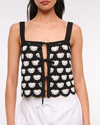 Crochet-Style Tie-Front Tank