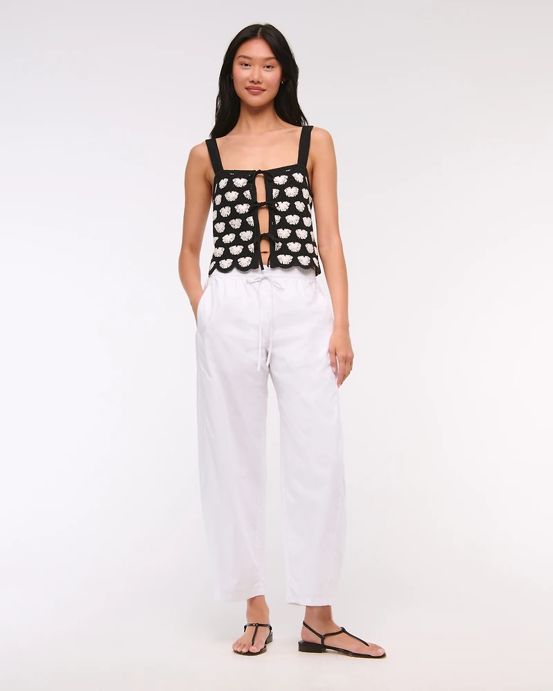 Crochet-Style Tie-Front Tank