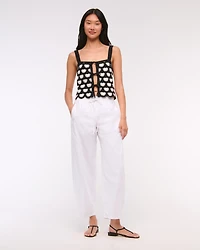 Crochet-Style Tie-Front Tank