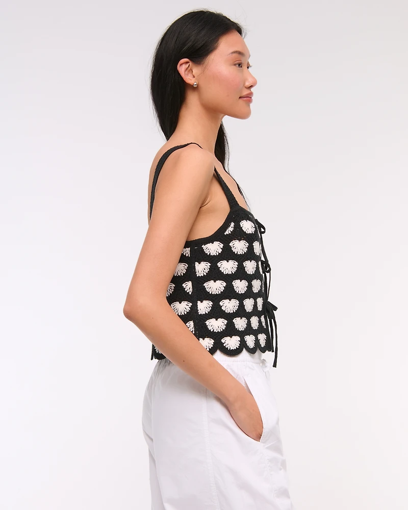 Crochet-Style Tie-Front Tank