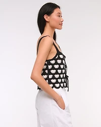 Crochet-Style Tie-Front Tank