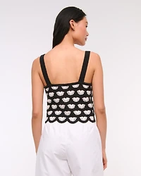 Crochet-Style Tie-Front Tank